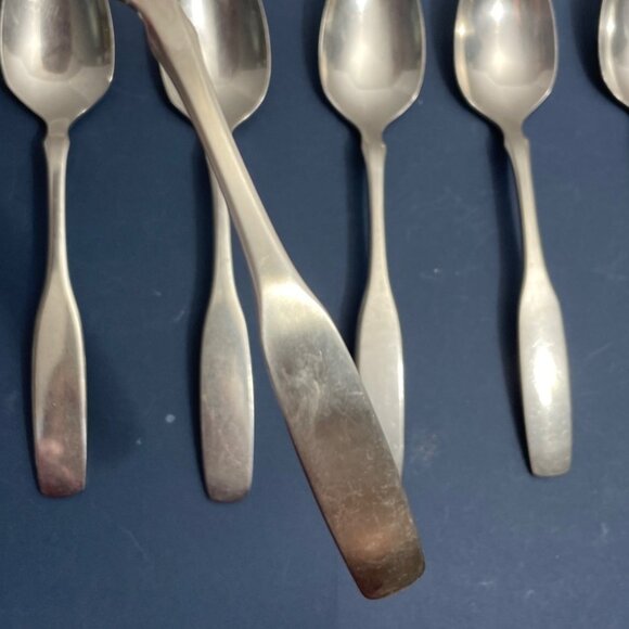 Vtg Oneida Community Paul Revere Dinner Spoons Teaspoons Set 7 Stainless Steel - Picture 1 of 6
